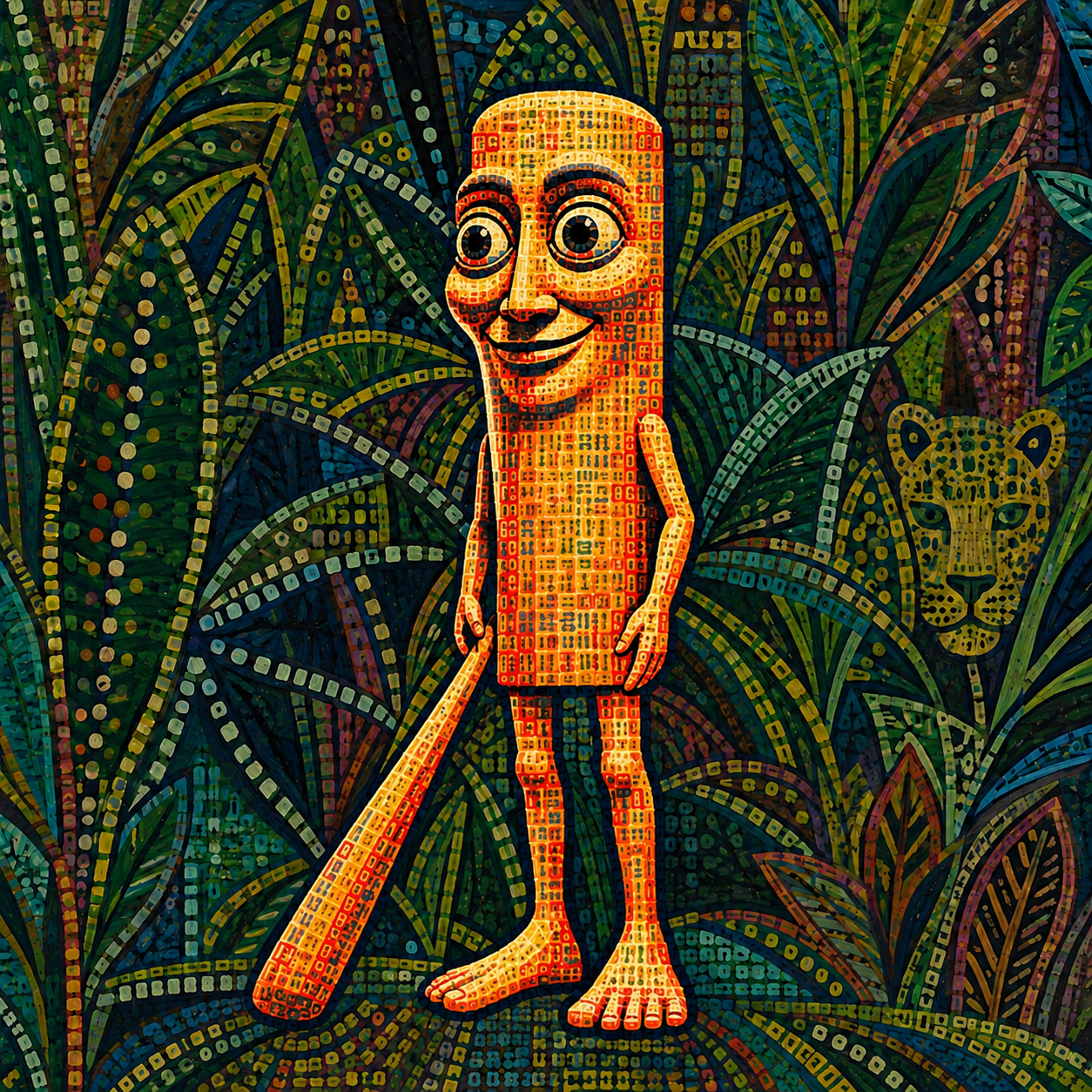 LAP LAP SAHUR mosaic jungle character